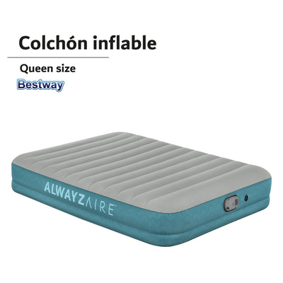 Somos Reyes Colchón Inflable Queen Bomba Extraible Recargable Bestway