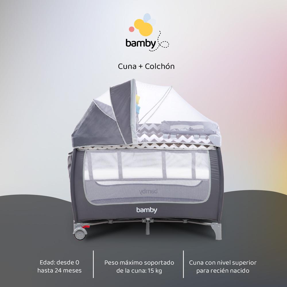 Cuna Para Bebe Plegable Con Cambiador y Colchon Impermeable