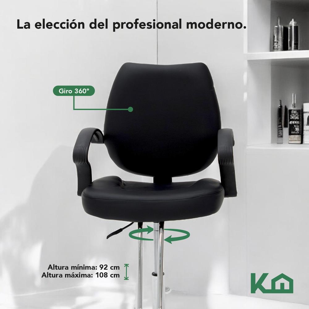 Silla Sillón Barbero Hidráulico Reposapiés Estética Peluquer