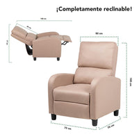 Thumbnail for Sillon Reclinable Reposet Sofa Individual Tela Moderno Sala