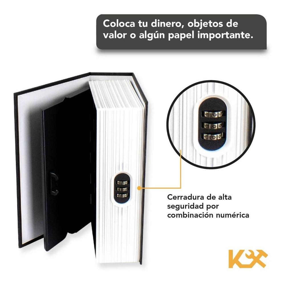 Caja Valor Camuflaje Forma de Libro Plastico 18 cm Con Combinación Negro TS0209M Kingsman