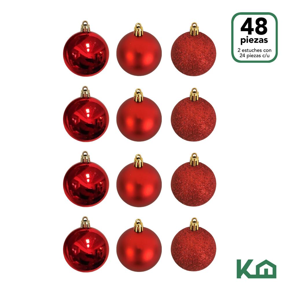 Adorno Navidad 48pz Decoracion Esferas Navideñas 3cm