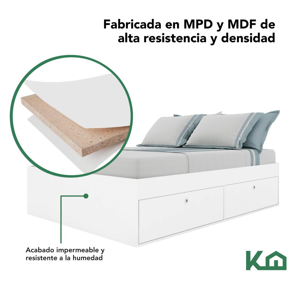 Base Cama Matrimonial Con Cajones Compartimientos KingsHouse