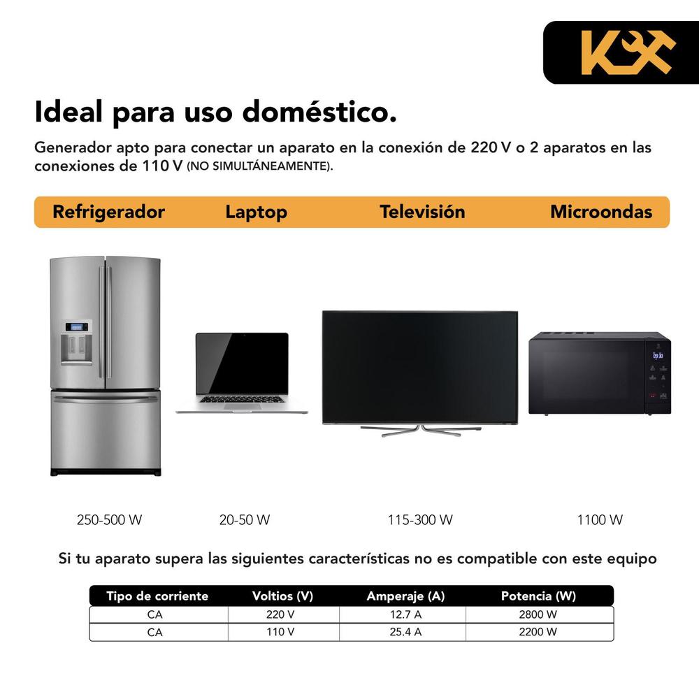 Generador Portatil De Luz 110/220v A Gasolina 7.5hp 3000w Amarillo King3000