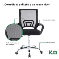 Thumbnail for Set de 2 Sillas Mesh Escritorio Ergonomicas Negro Oficina