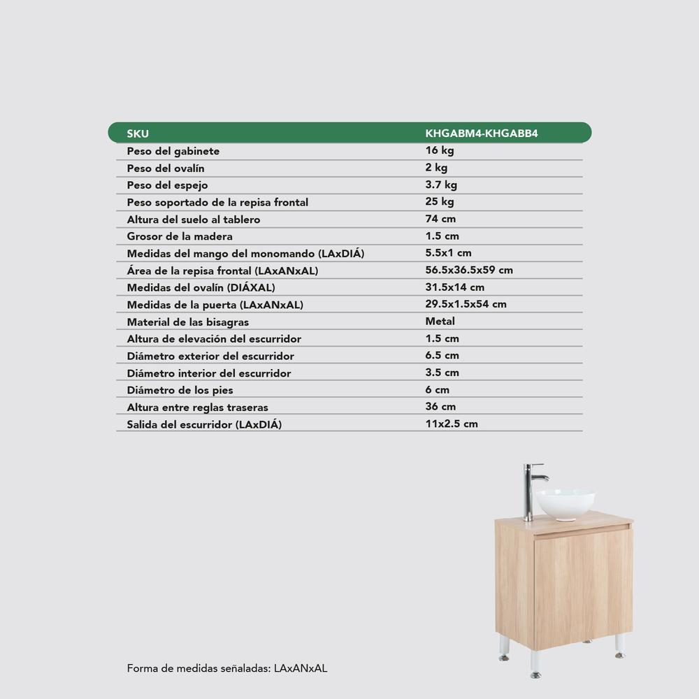 Mueble Gabinete Para Baño Lavamanos Con Espejo Lavabo Ovalin