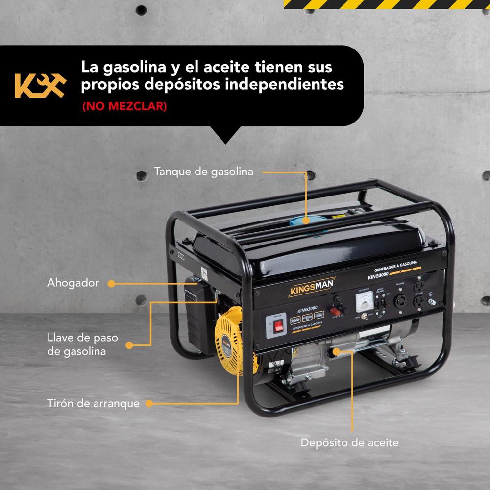 Generador Portatil De Luz 110/220v A Gasolina 7.5hp 3000w Amarillo King3000