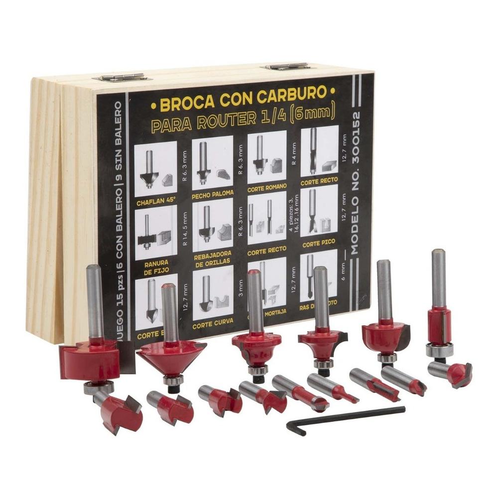 Broca para Router con Carburo de 1/4