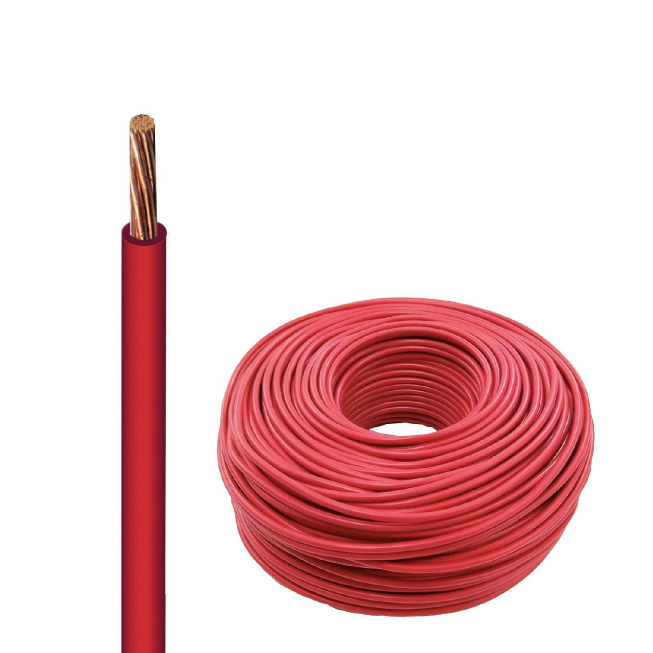 Cable Eléctrico De Cobre 100 Mts Tipo Thw Cal. 12 Rojo Adir