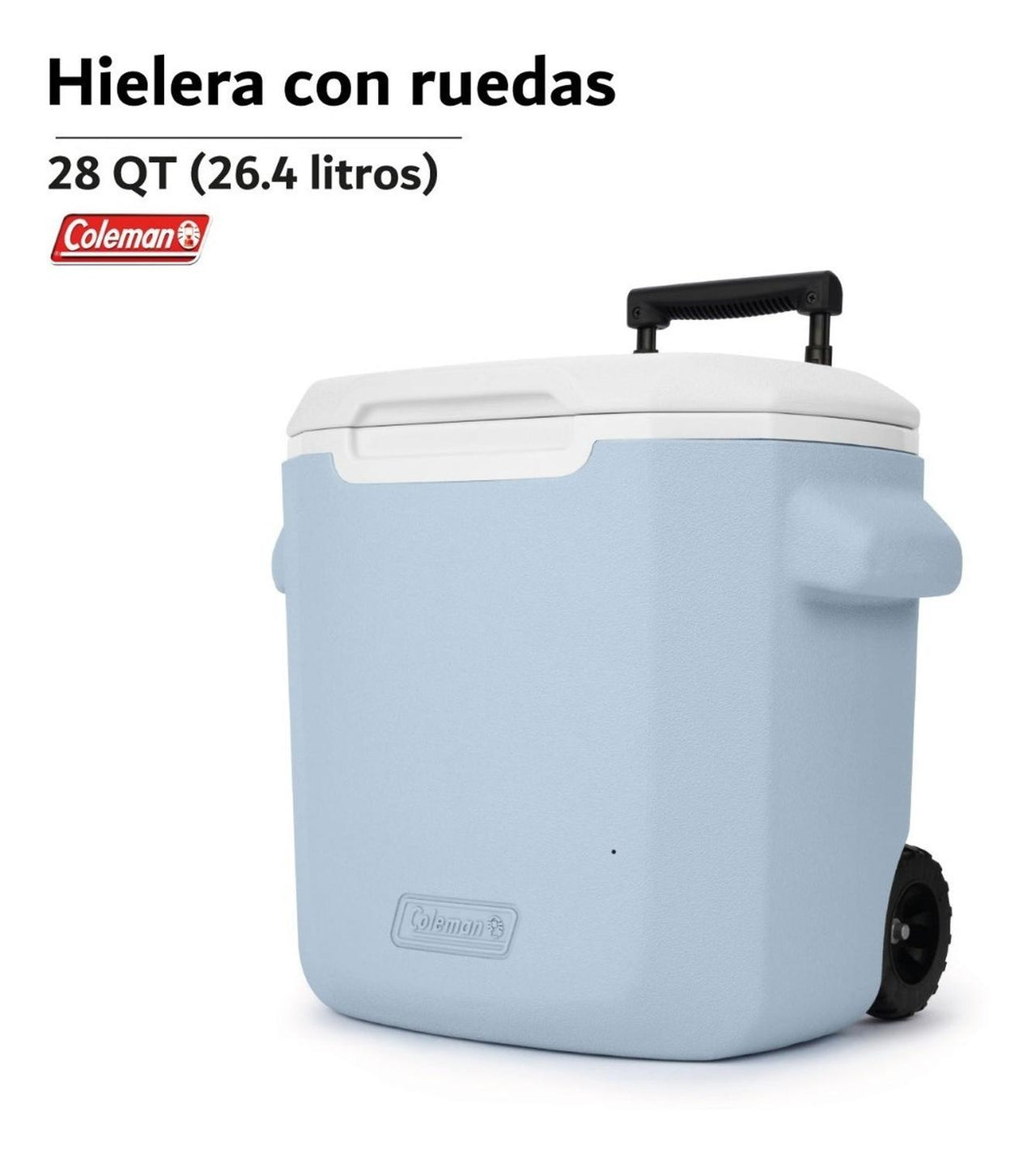 Hielera Coleman Con Ruedas Asa Retráctil 28qt Para 19 Latas