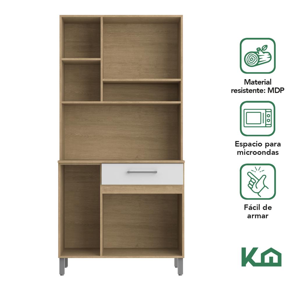 Mueble Rack Cocina Multiuso Alacena 6 Repisas Madera Estante