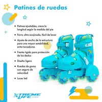 Thumbnail for Patines Para Niños Ajustables Con Protección Frenos Luz Led