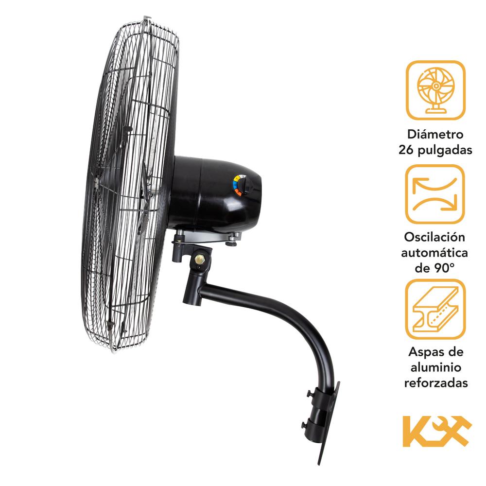 Ventilador De Pared Industrial 26 Pulgadas Aluminio Kingsman