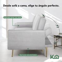 Thumbnail for Sofá Cama Silla Sillón Plegable Sala Moderna Velvet + Cojín