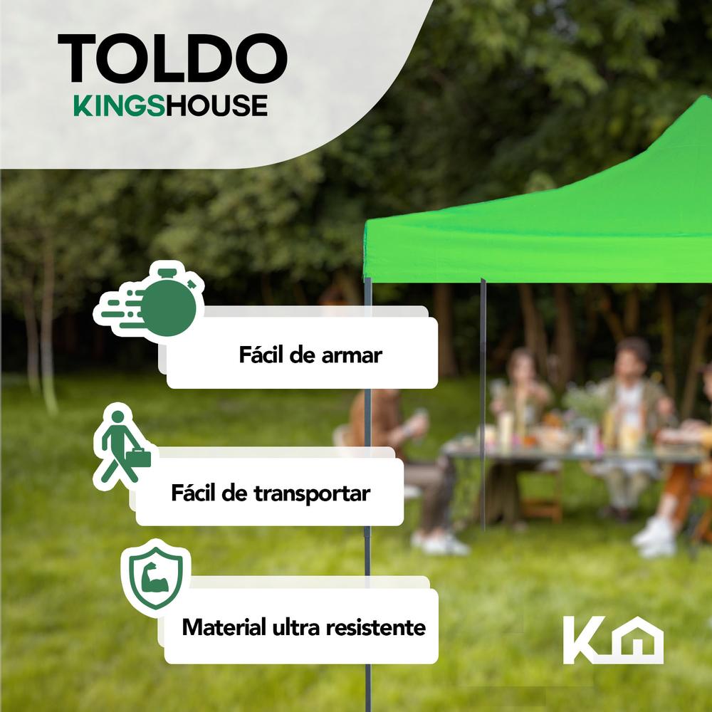 Toldo Carpa Impermeable Plegable De Acero 3x6m Kingsman