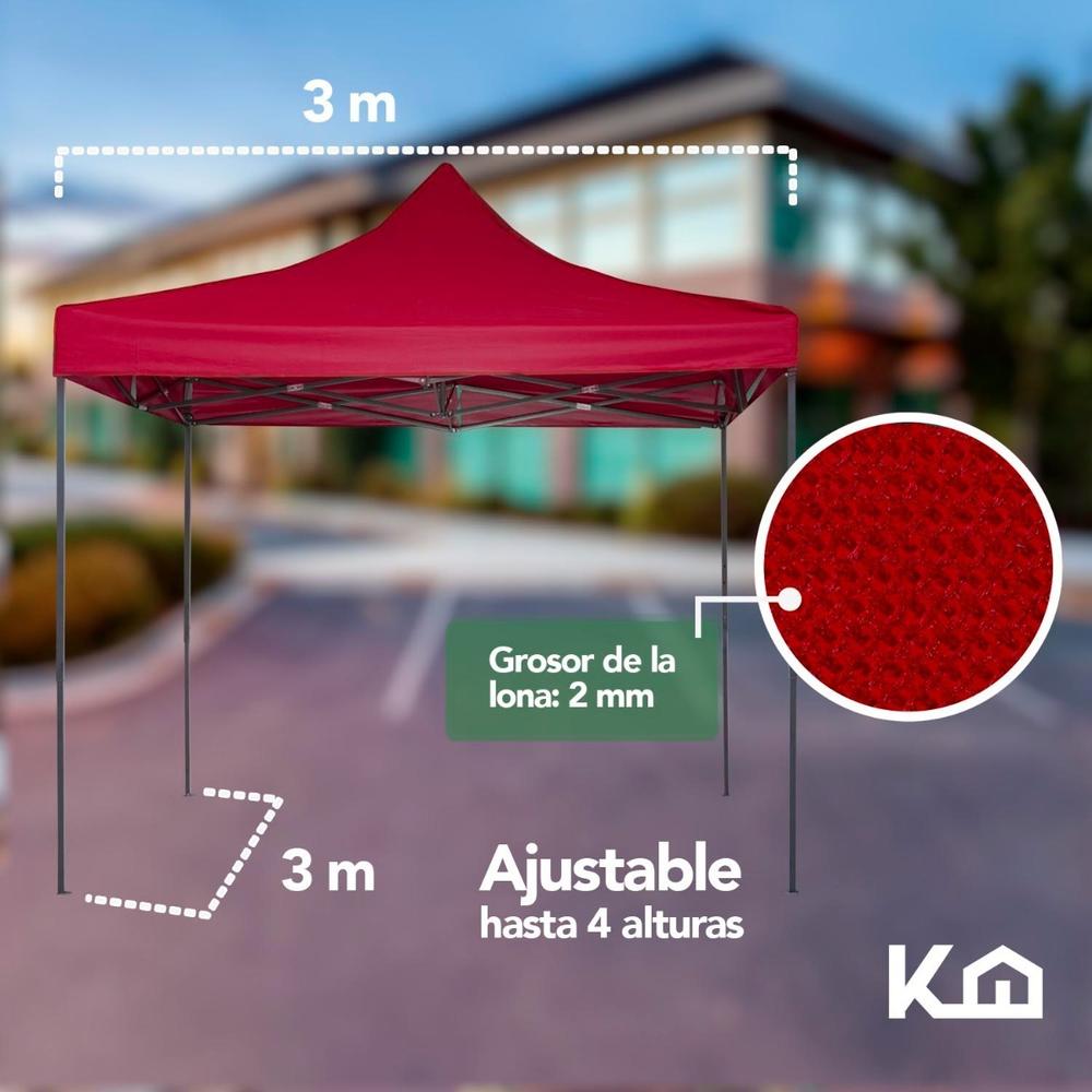 Toldo Carpa Impermeable Plegable De Acero 3x3m Kingsman