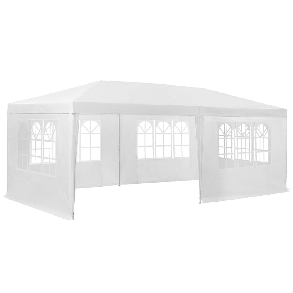 Toldo Carpa 3x6 M Con Pared Impermeable Acero Jardin Blanco