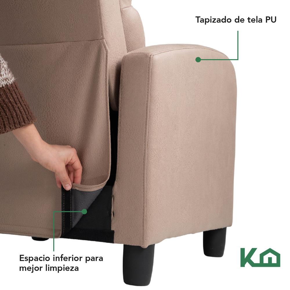 Sillon Reclinable Reposet Sofa Individual Tela Moderno Sala