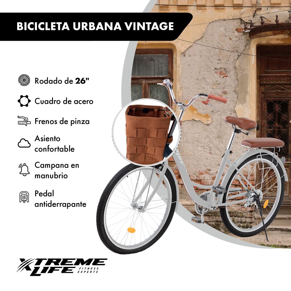 Bicicleta Urbana R26 Canastilla Freno De Pinza Acero Vintage