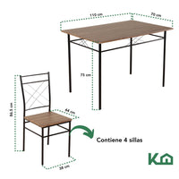 Thumbnail for Sillas De Comedor + Mesa Madera Cocina Restaurante Cafeteria