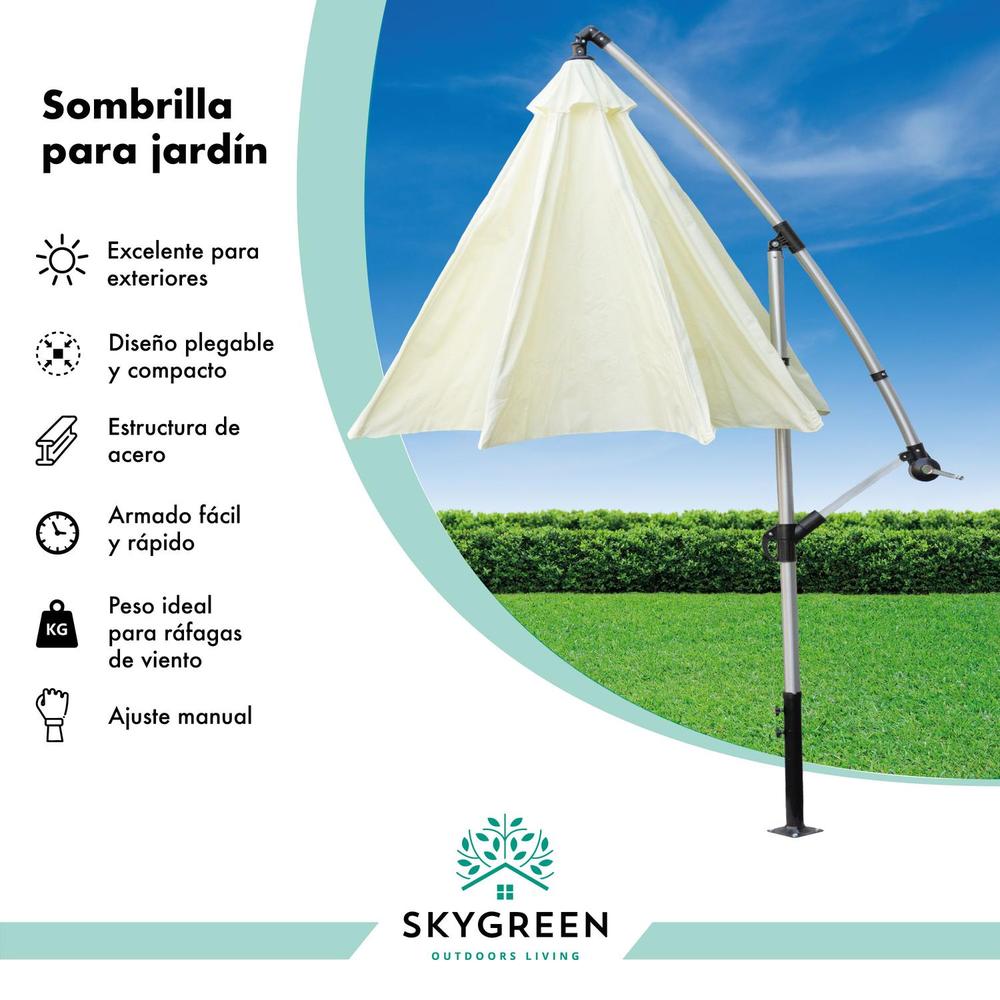 Sombrilla Para Jardin Exterior Plegable 3mts Con Inclinacion