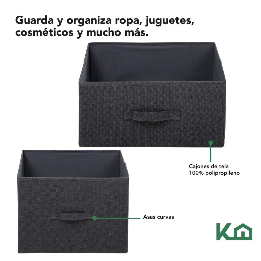 Cómoda Cajonera con 5 Cajones de Tela Rack Perchero Closet