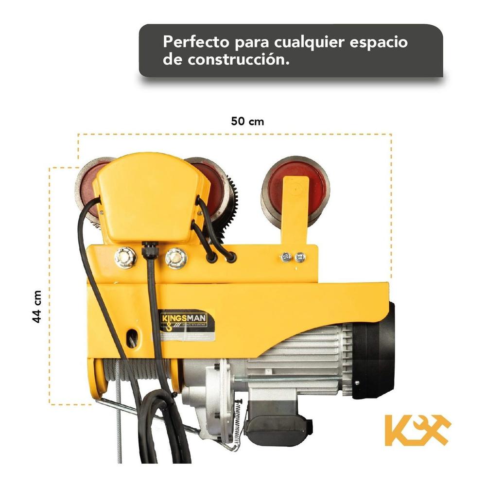 Trole Electrico Con Polipasto Electrico de 600 a 990 kg con 20m Cable 220V HDGD-990CB 1200C Kingsman