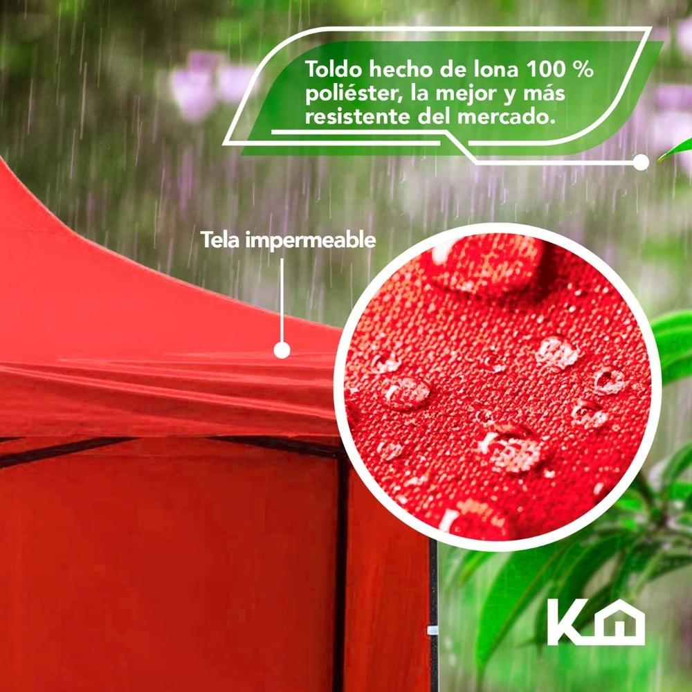 Toldo Carpa Con Pared Impermeable Plegable Acero 3x3 M