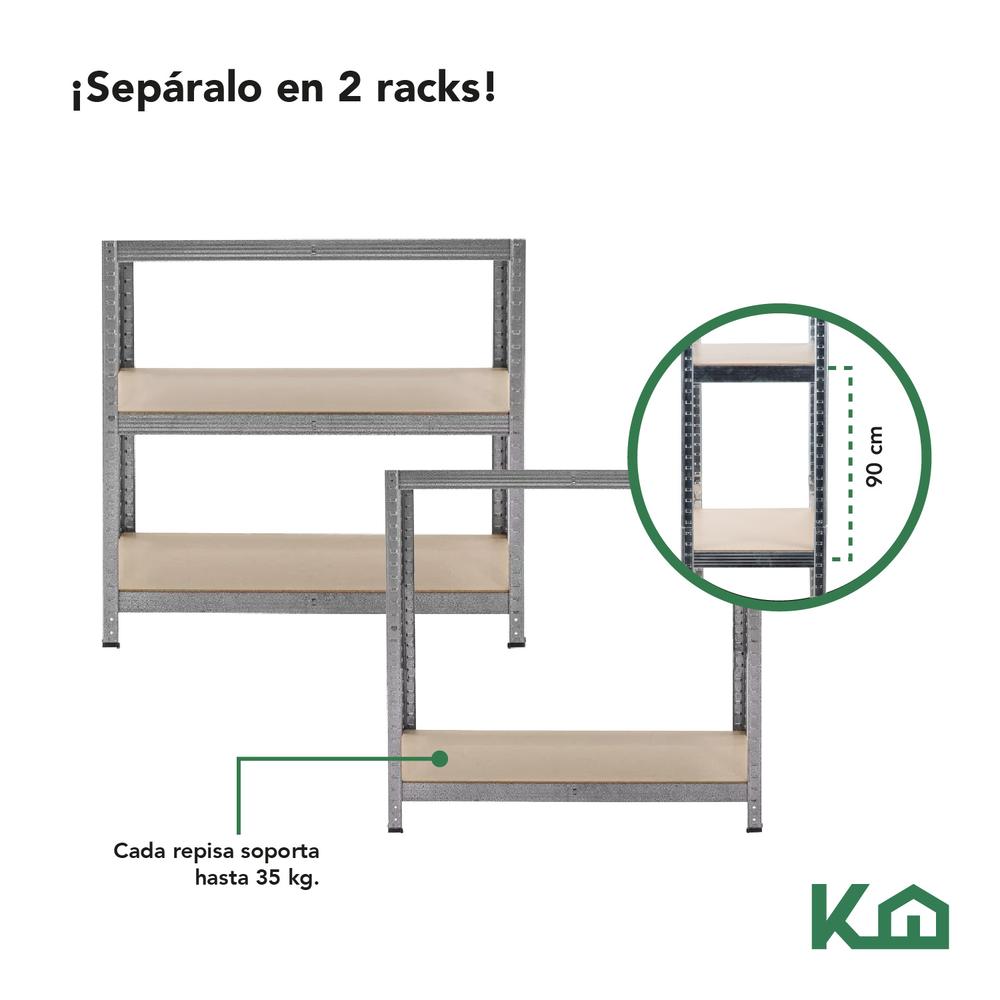 Estante Anaquel Organizador 5 Repisas Rack Metalico 2 Piezas