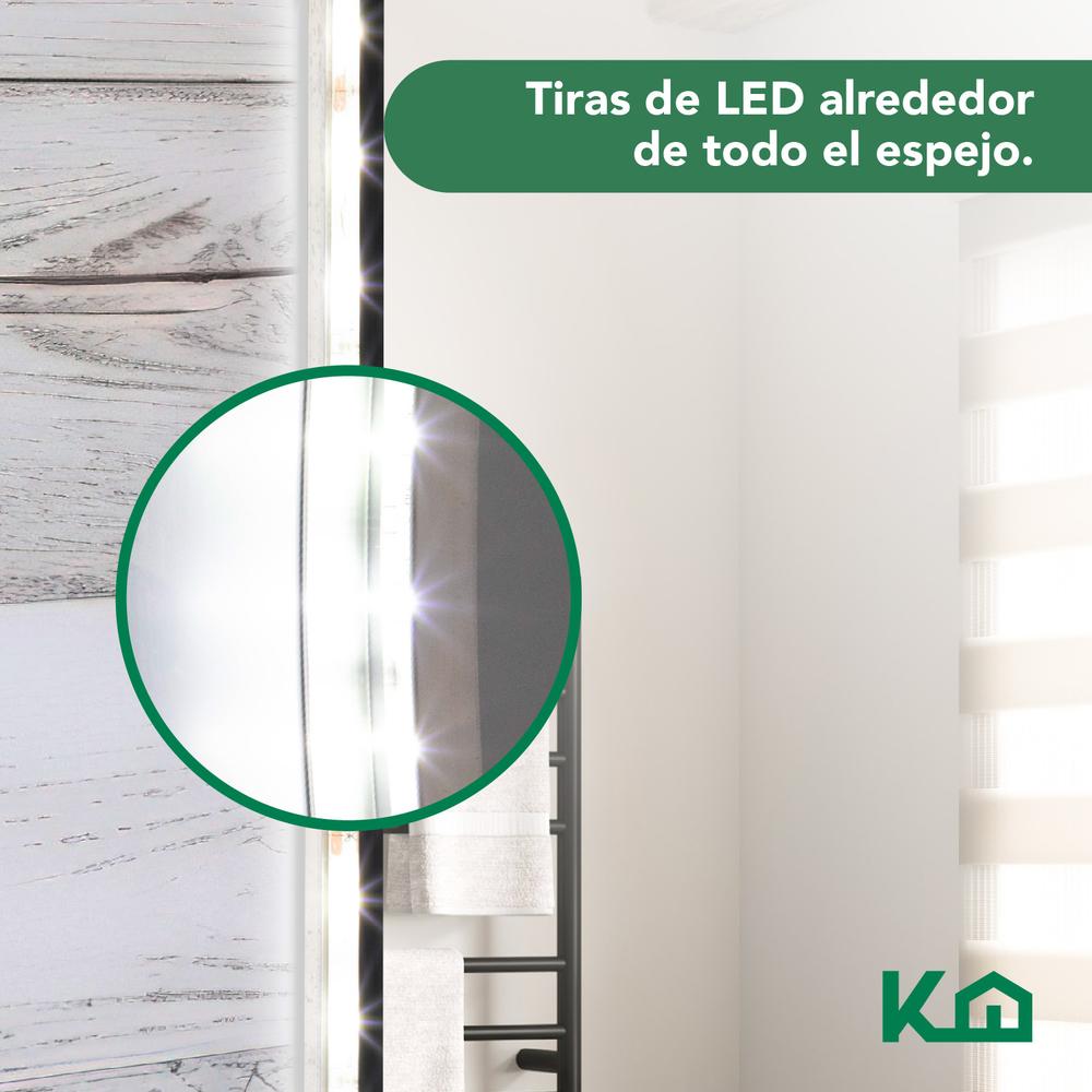 Espejo Con Luz Led Rectangular De 120x65 cm Touch Baño Pared