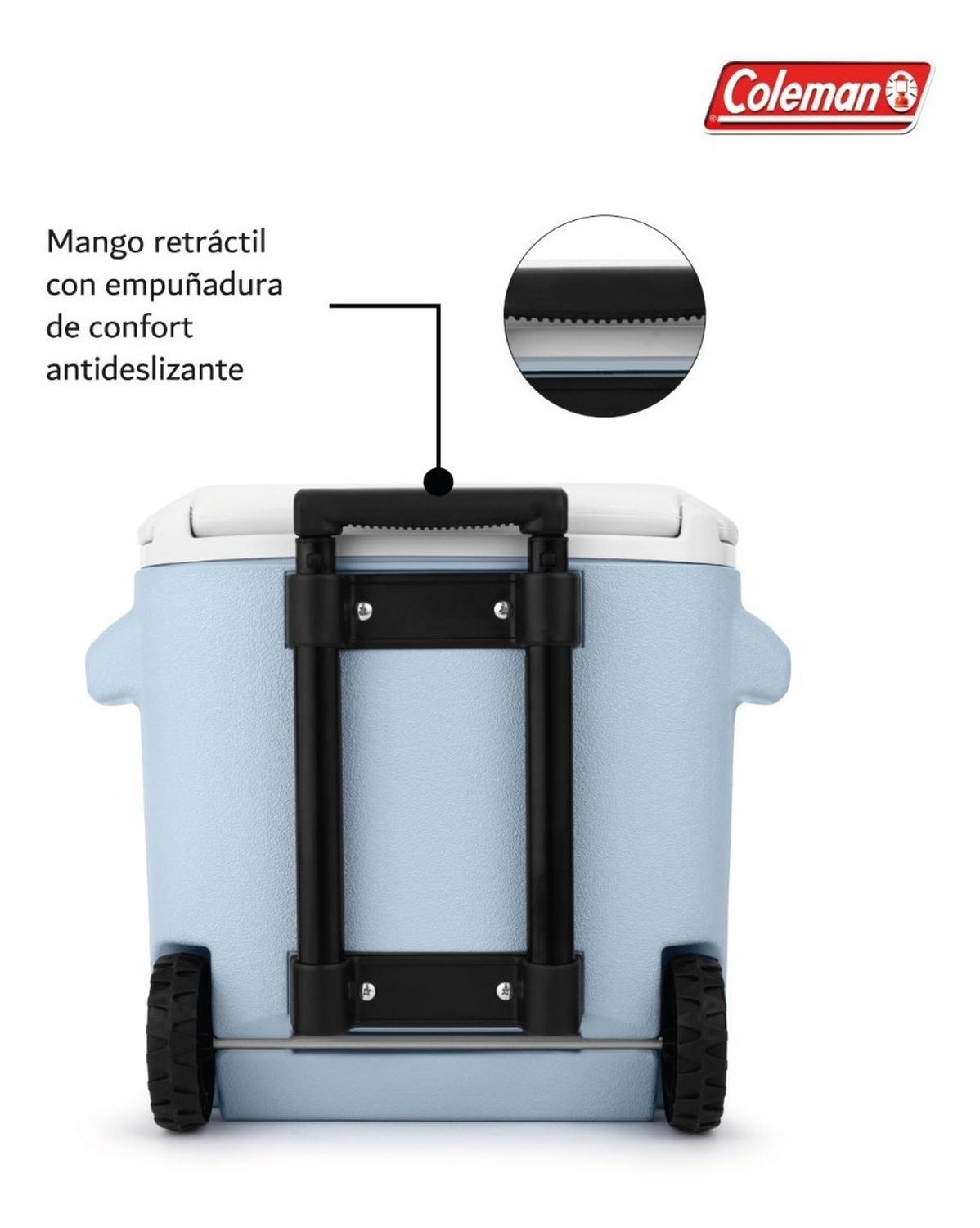 Hielera Coleman Con Ruedas Asa Retráctil 28qt Para 19 Latas