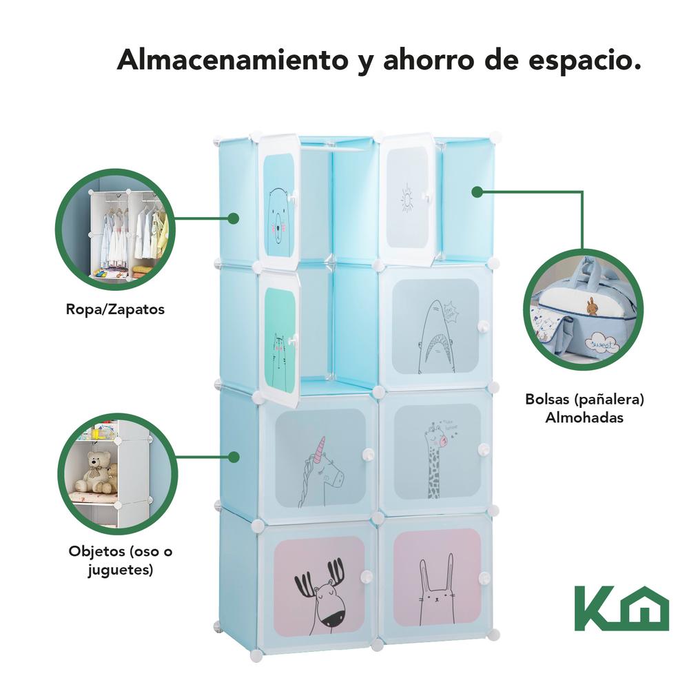 Armario De Plastico Closet Organizador Niños Portatil Cubos