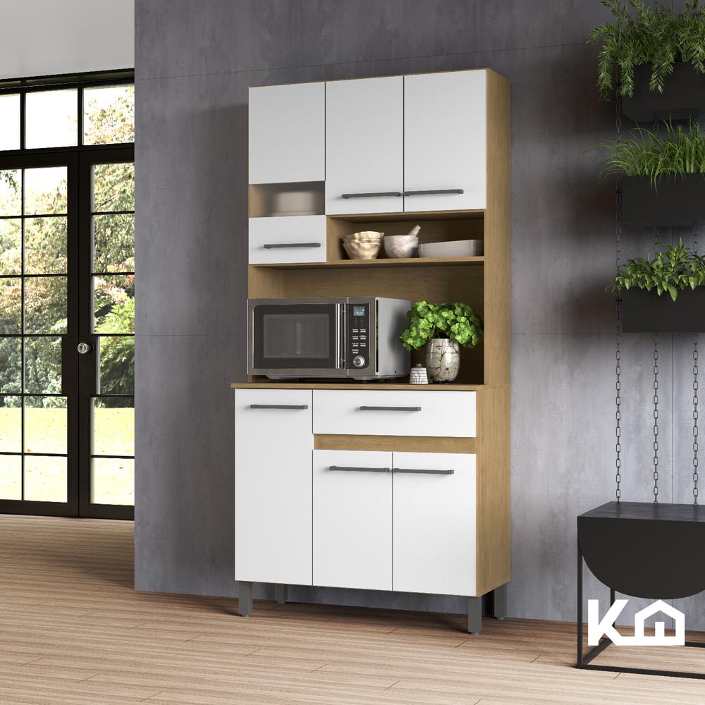 Mueble Rack Cocina Multiuso Alacena 6 Repisas Madera Estante