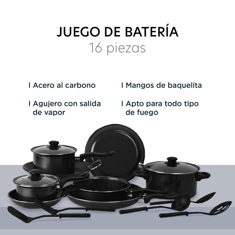 Bateria de Cocina Kit Sartenes Acero 16 Pzas Antiadherente