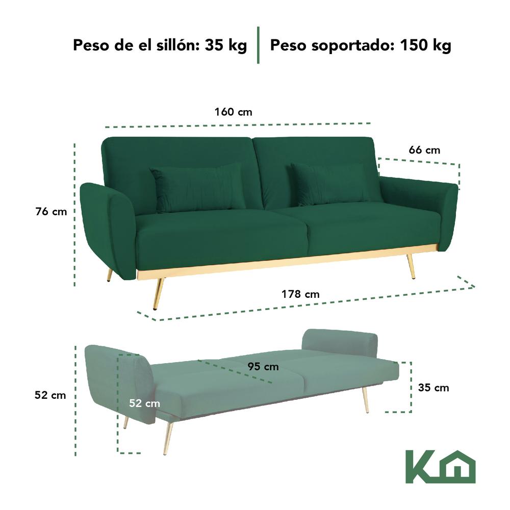 Sofá Cama Silla Sillón Plegable Sala Moderna Velvet + Cojín