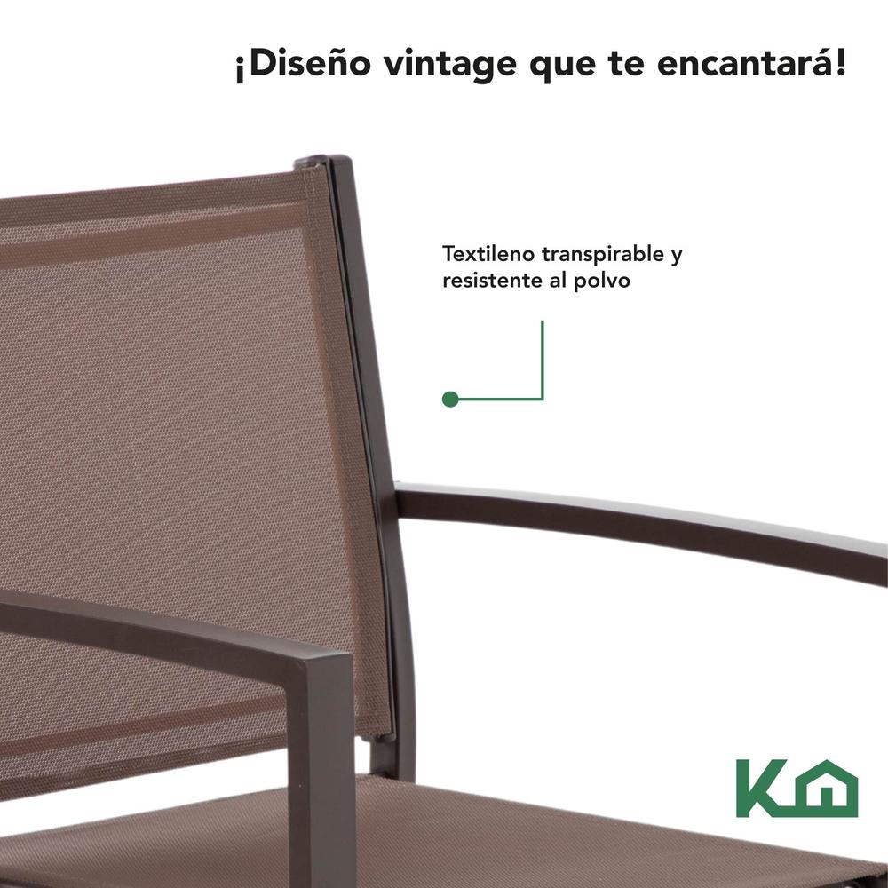 Sala Exterior para Jardin Textileno Sillas Sillon Mesa 4Pzas