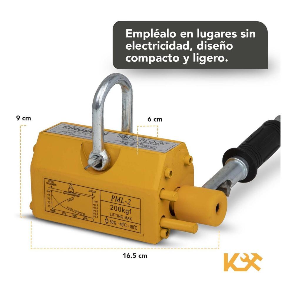 Iman Block Con Palanca Liberadora Carga de 200 Kg 3:1 Kingsman