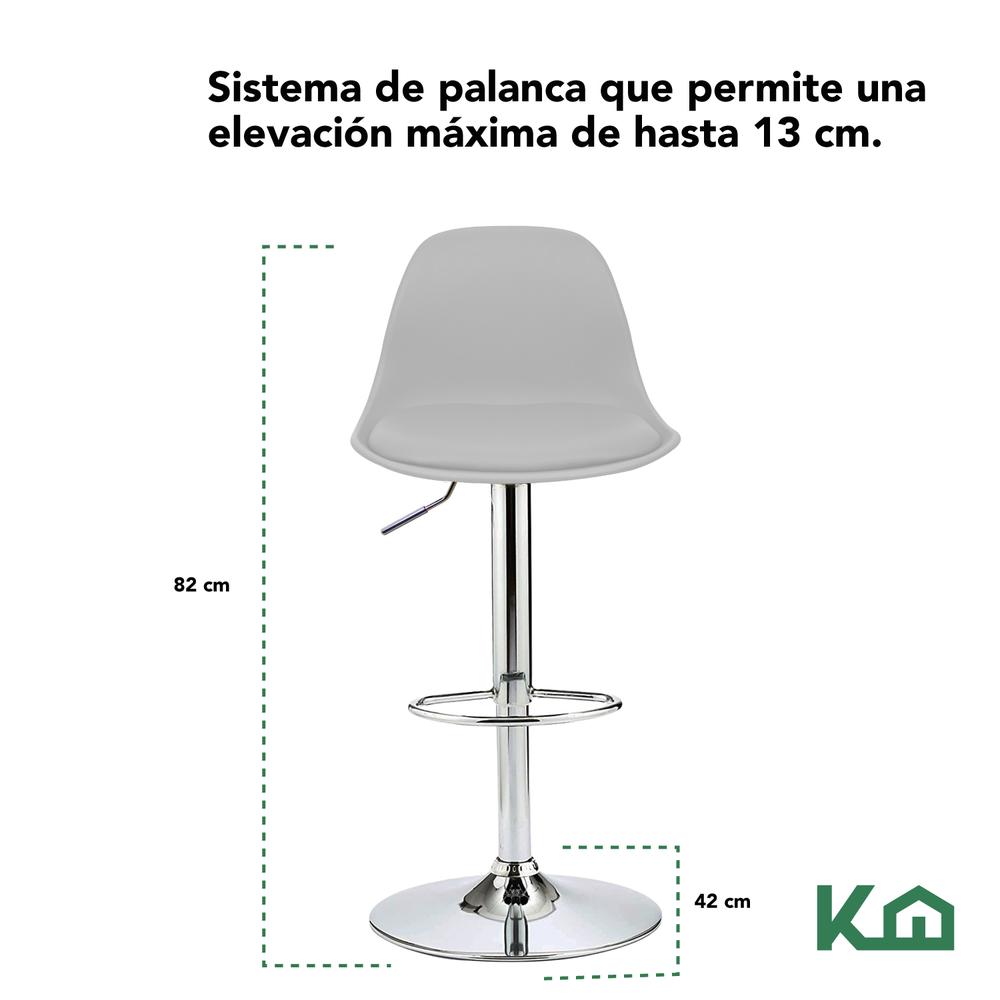 Banco Silla De Comedor Giratorio Respaldo Set 2pzs Cafeteria