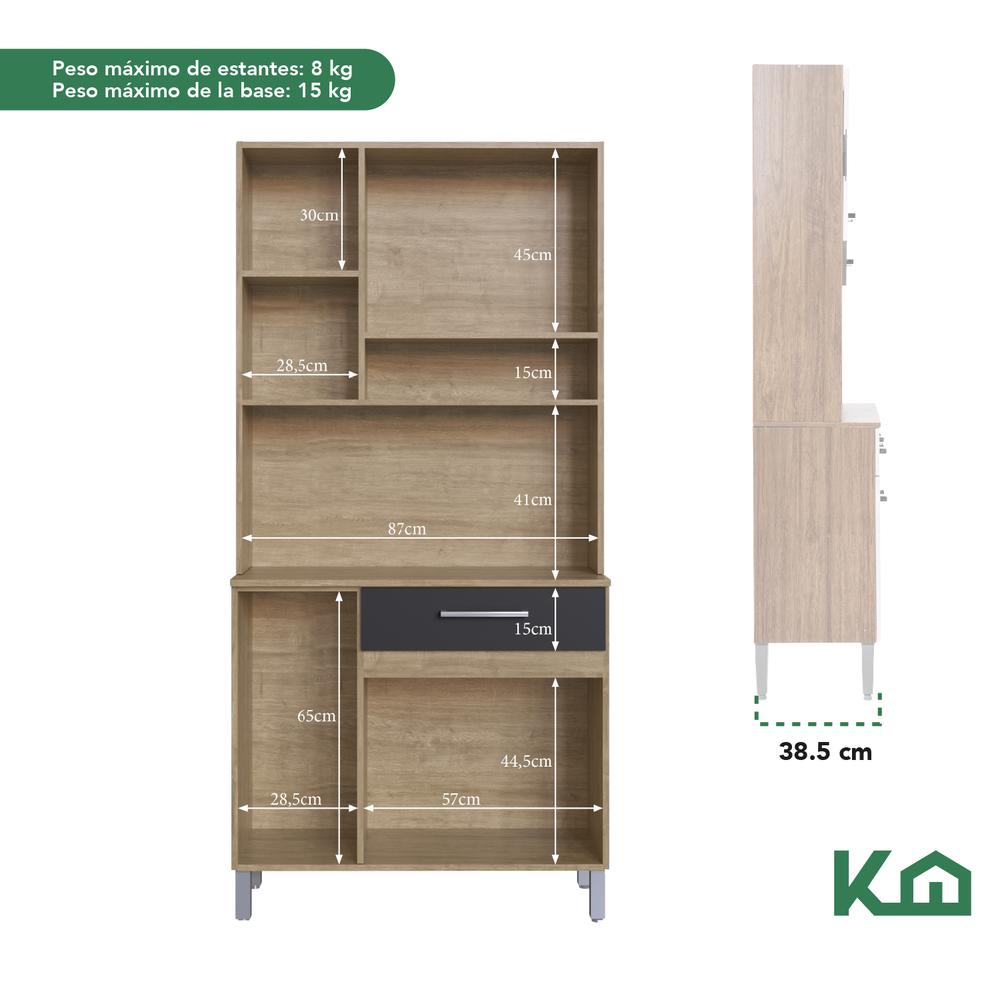 Mueble Rack Cocina Multiuso Alacena 6 Repisas Madera Estante