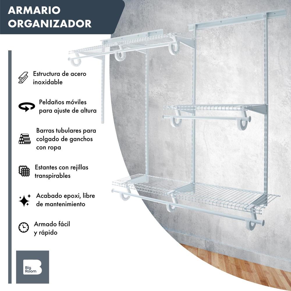 Closet Ropero Armable Armario 4 A 6ft Ajustable Reforzado