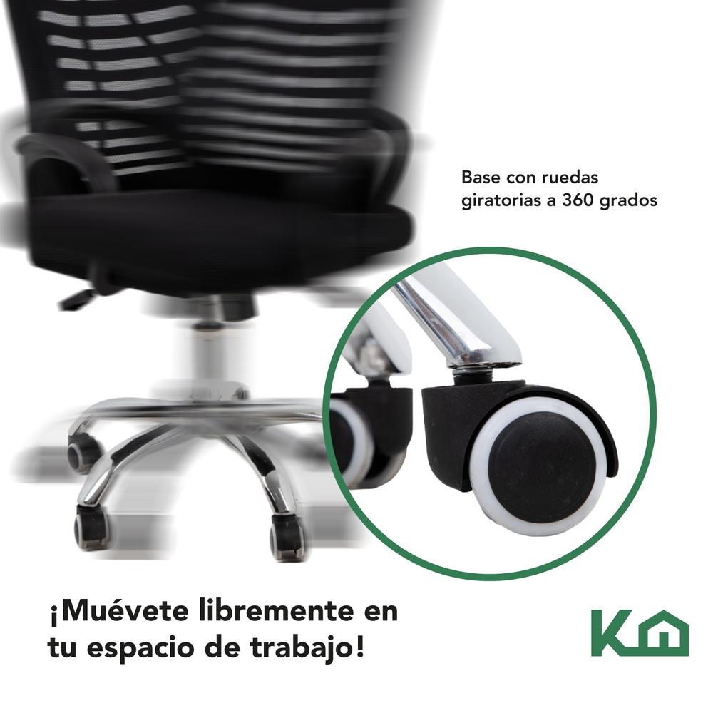 Silla Ejecutiva con Respaldo Reclinable Negra Mesh Oficina