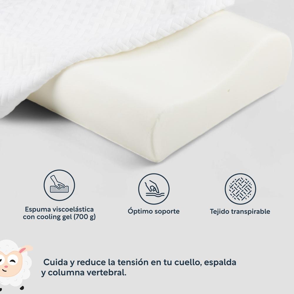 Almohada Ortopédica Cervical Memory Foam Viscoelástica Suave