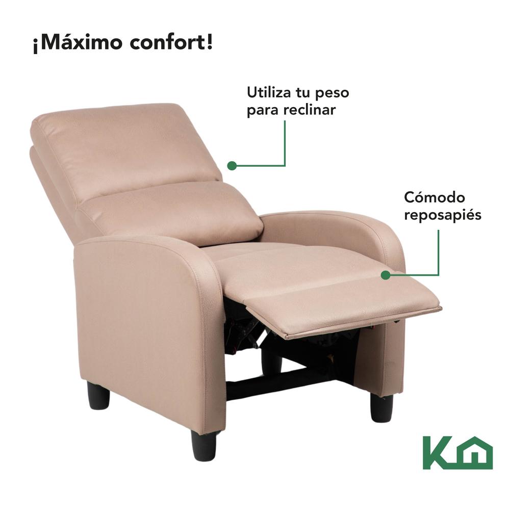 Sillon Reclinable Reposet Sofa Individual Tela Moderno Sala