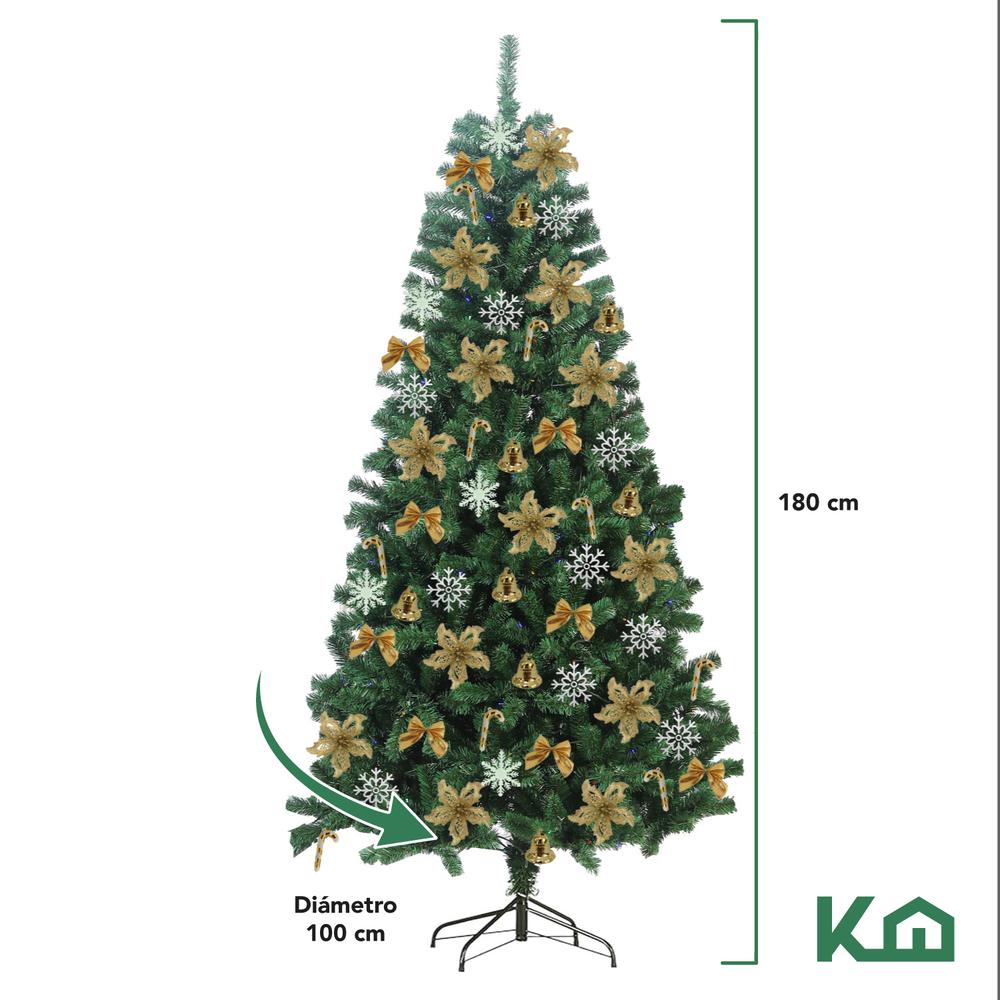 Arbol De Navidad + Adornos Esferas Navideñas 120 Pzas Decoración