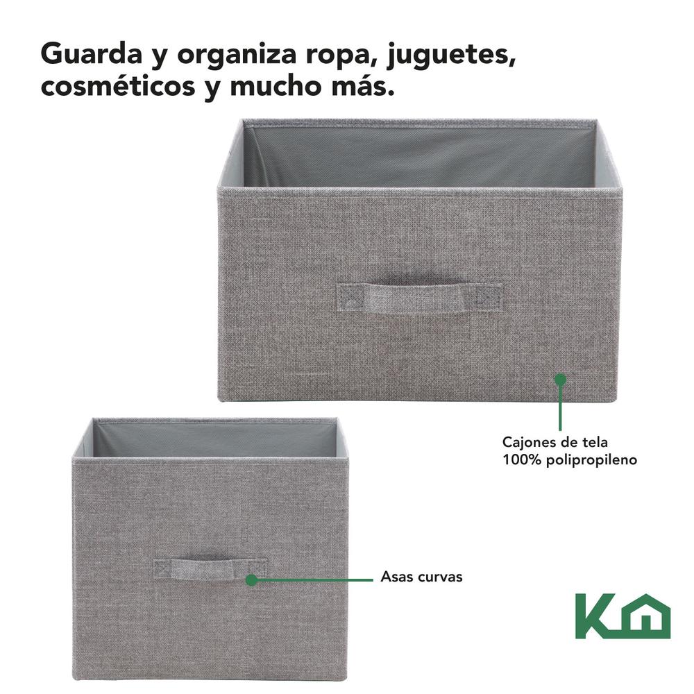 Comoda Cajonera 5 Cajones Mueble Organizador de Tela Madera