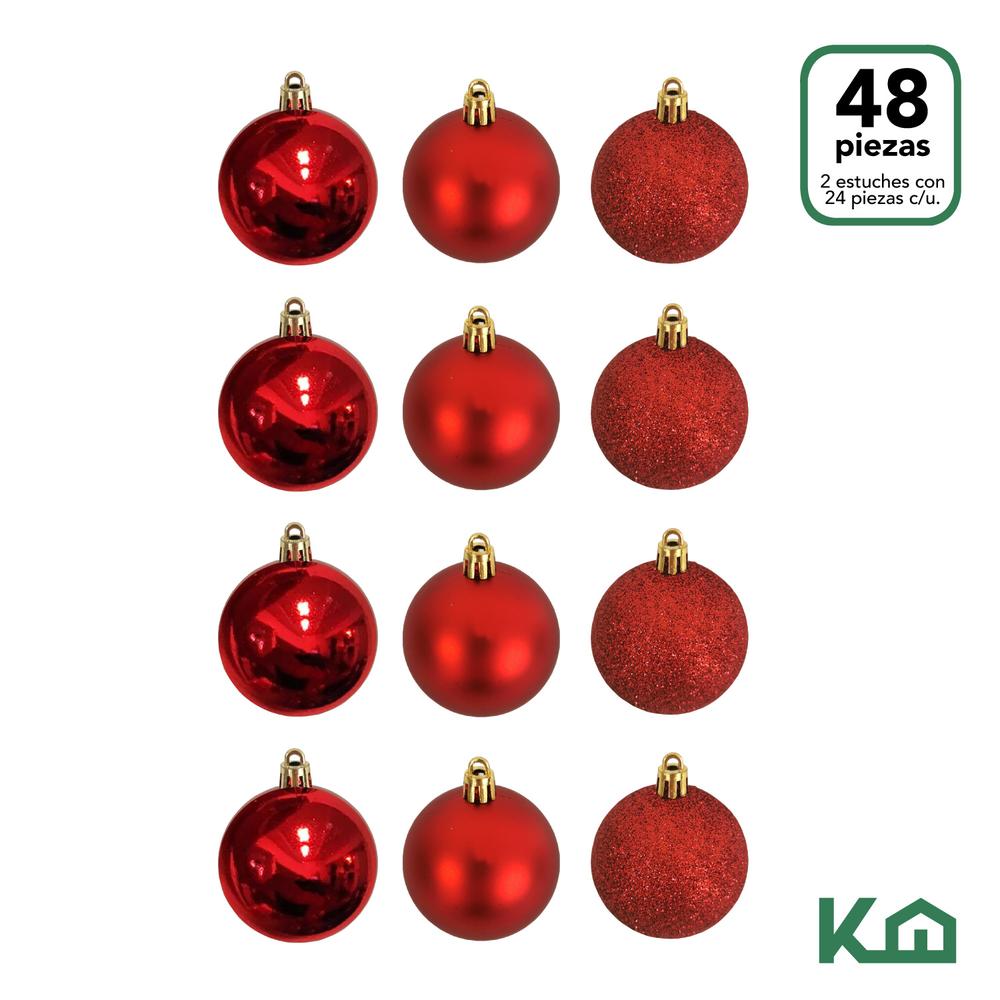 Adorno Navidad 48pz Decoracion Esferas Navideñas 6cm