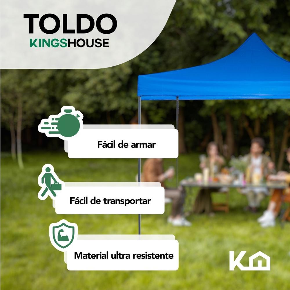 Toldo Carpa Impermeable Plegable De Acero 3x3m Kingsman