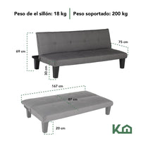 Thumbnail for Sofa Cama Plegable Individual Sillón Minimalista Reclinable