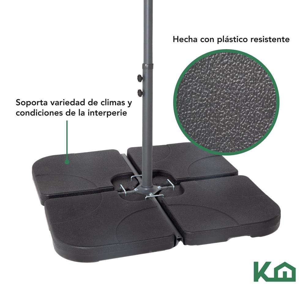 Sombrillas Para Jardin 3m Con Base Rellenable Agua 4 Piezas