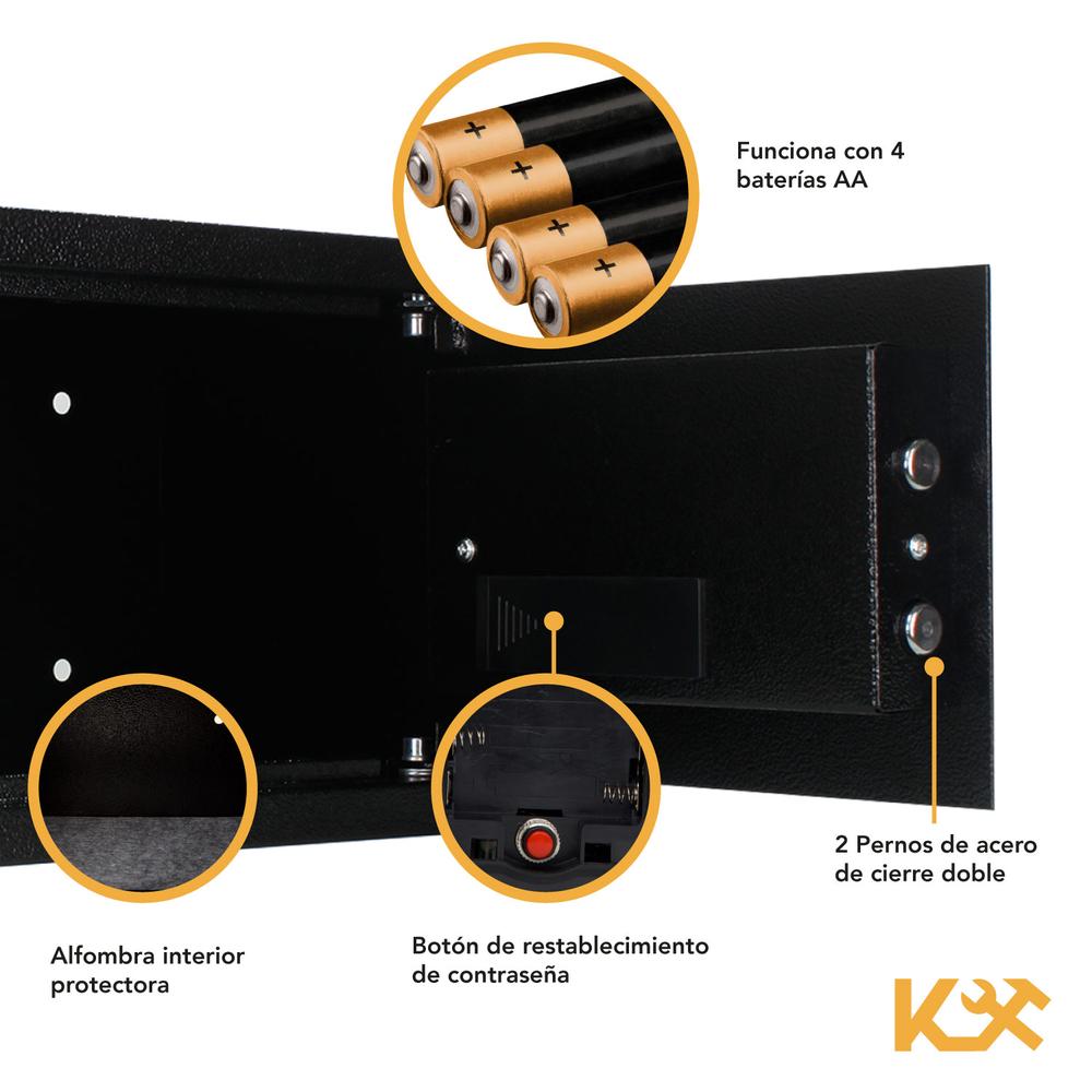 Caja Fuerte Seguridad Grande Digital Llave 25x35x25